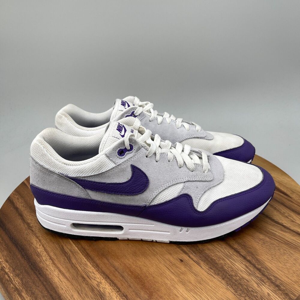Nike Air Max 1 Essential Shoes Mens Size 13 White Purple Runnning Comfort Retro